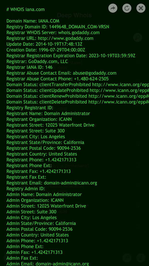 Deep Whois – Domain, IP Address, IPv6, IDN, ASN and Network WHOIS